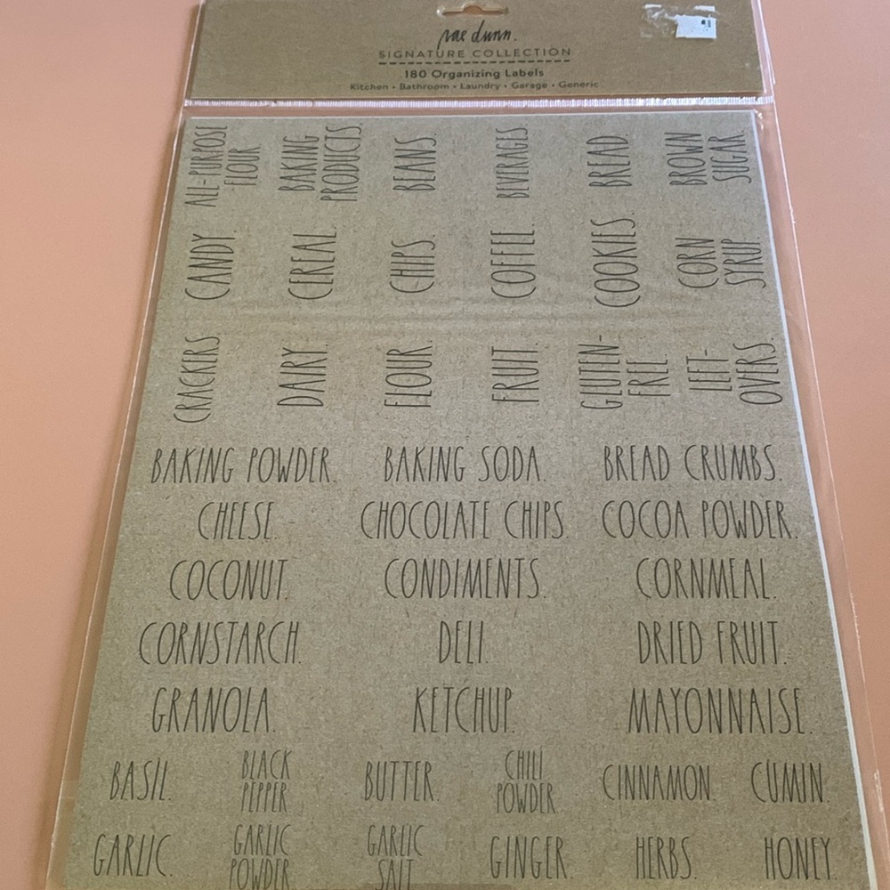 Rae Dunn organizing Labels